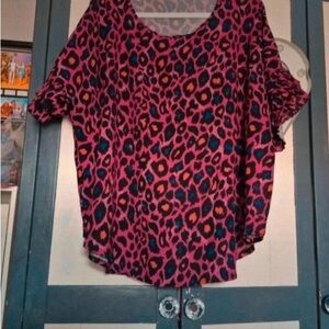 H&M Vibrant Leopard Print Blouse in Pink and Black